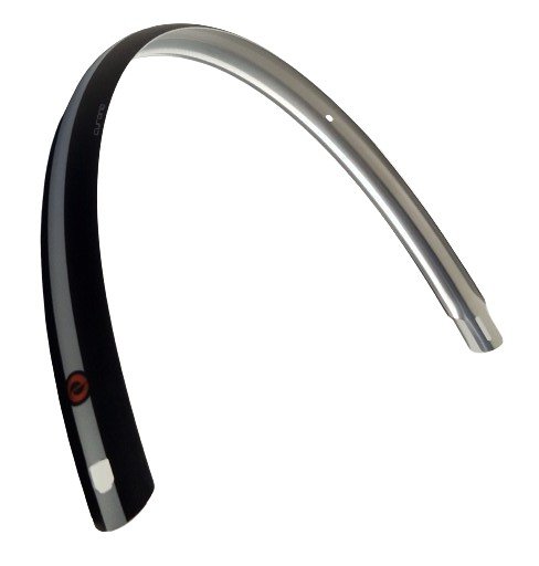 Curana achterspatbord 28'' / 46mm mat zwart / witte bies