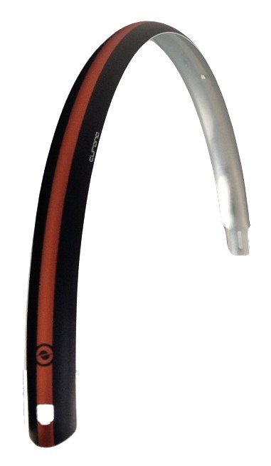 Curana achterspatbord 28'' / 46mm mat zwart / oranje bies